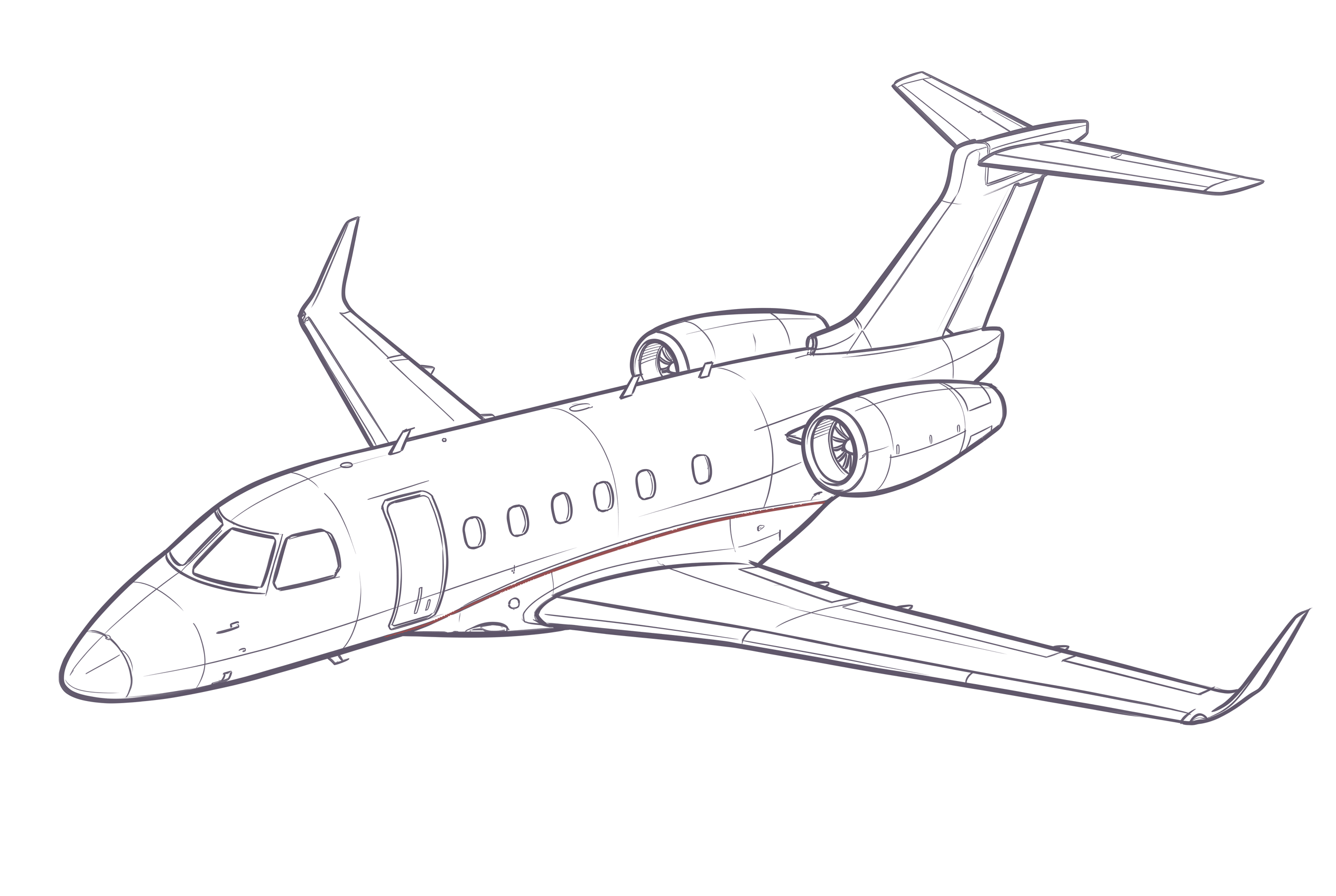 Embraer Praetor 600 line illustration